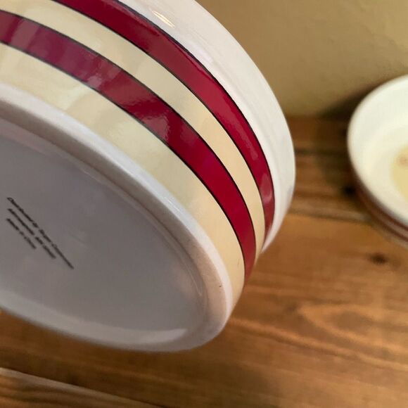 CUTE Cat Food Bowls Target Corporation Striped Vintage Side set of 2! - Picture 9 of 15